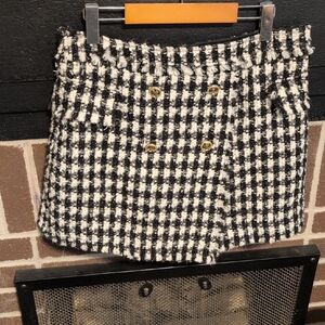 House of Harlow 1960 Black and White Checkered Skort